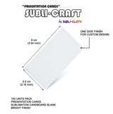 Subli-Craft Presentation Cards Cardboard Sublimation Pack x 100 Units by Subli-Cloth (Rectangular) Subli-Cloth
