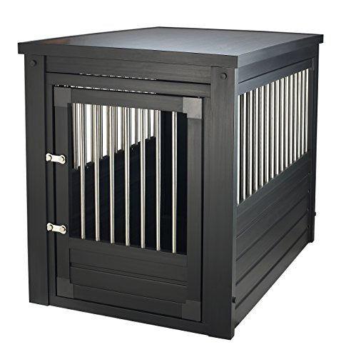 New Age Pet ecoFLEX Pet Crate/End Table, Large, Espresso - WoodArtSupply