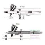 Pinkiou Airbrush Kit with Different Nozzle and Needles Muti-Purpose Dual Action Airbrush Sets with Air Brush 0.2 0.3 &0.5mm Needles and Air Hose for Hobby Model Painting Tattoo Cake Nail Art Pinkiou