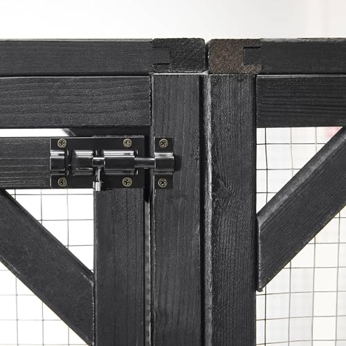 YOPTO 68.5" H Catio Outdoor Cat Enclosure, Large Cat House with Double Enter Doors for Mulitiple Cats Walk in Cats Cage, Wooden Cat Shelter with 3 Jumping Platforms & 2 Napping Houses,Black Brown YOPTO