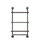 DR.IRON Industrial Pipe Shelving Rustic Bathroom Shelves with Towel Bar, 24" Pipe Shelf Wall Mounted, Farmhouse Bathroom Shelf Storage (3 tier-24) DR.IRON