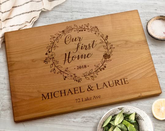 Personalized Our First Home Custom Cutting Board - Housewarming Gift, Cutting Board, Personalized Gifts, Wooden Cutting Board American Sign Letters