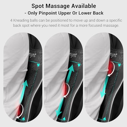 Mynt FSA Eligible HSA Approved Shiatsu Neck and Back Massager for Chair with 10 Deep Kneading Nodes, 2D & 3D Back Massage with Heat, Portable Spot Massage Chair Pad (Black) Mynt