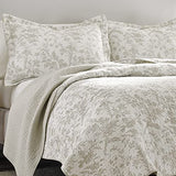 Laura Ashley - King Quilt Set, Soft Cotton Bedding with Reversible Design, Medium Weight for Year Round Use, 3 Piece Bed Set with Matching Pillowcases (Amberley Beige) Laura Ashley
