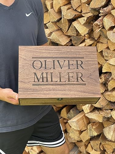 Personalized wooden name box for memories, keepsake - Christmas gift, present for Him, Boyfriend, Boy, Guy, Groomsmen, Friend for Birthday InsideDecor.Shop