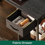 Huuger L Shaped Gaming Desk with LED Lights, Power Outlets & Storage Shelves, Black Huuger