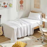 SLEEP ZONE Soft Sheets for Twin Size Bed, 3 Pieces Skin-Friendly & Breathable Sheet Set for Kids, Students, Easy Care Microfiber Sheet Set (White, Twin) SLEEP ZONE