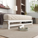 DaiNNCN Cabinet Murphy Bed with Storage Drawer and Charging Station,Cube Foldable Platform Bed,Space-Saving for Living Room,No Box Spring Needed,Queen Size,White+Walnut DaiNNCN