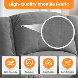 Oversized Recliner Chair with Massage and Heat for Adults, 360° Swivel Rocking Recliner, Big Seat Living Room Chair with Ergonomic Design, Cup Holders and Side Pockets