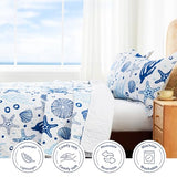 Love's cabin Twin Quilt Bedding Set Coastal White Bedspreads - Soft Bed Summer Beach Nautical Quilt Lightweight Bedspread- Reversible Bedding Coverlet for All Season - 2 Piece Love's cabin