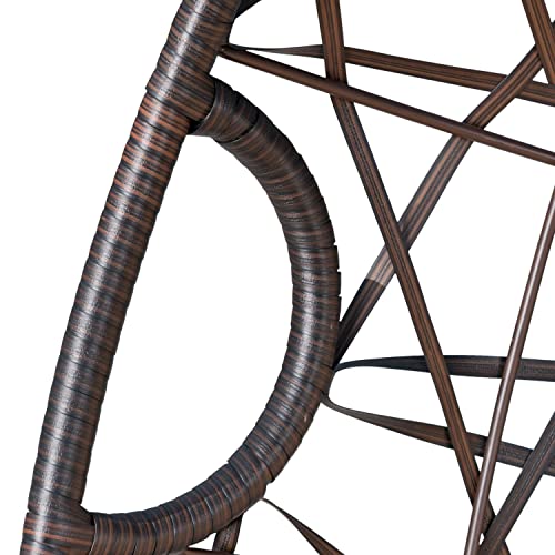 Christopher Knight Home Isaiah Indoor/Outdoor Wicker Tear Drop Hanging Chair (Stand Not Included), Multi-Brown and Tan Christopher Knight Home