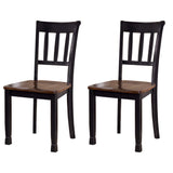 Signature Design by Ashley Owingsville Modern Farmhouse Dining Room Side Chair, Set of 2, Black and Brown Signature Design by Ashley