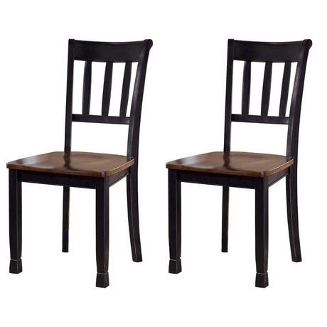 Signature Design by Ashley Owingsville Modern Farmhouse Dining Room Side Chair, Set of 2, Black and Brown Signature Design by Ashley