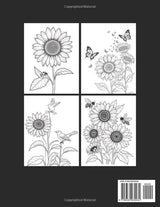 Sunflower Coloring Book for Adults: Easy and Beautiful Flowers Illustrations for Relaxation Perfect for Women Majosta