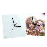 MR.R 2 Piece 8'' Sublimation Blanks Glossy Glass Photo Frame Clock,Square Clock Picture Frame for Heat Transfer Printing,7.8x7.8 inch MR.R