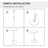 Round Bar Table 2 Set 40" Height Modern Pub Table with Solid Top and Sturdy Metal Base, High Top Table for Kitchen, Dining Room, Bistro, Cocktail, Black Dopinmin