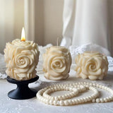 Rose Candle Molds Valentines Rose Silicone Mold Flower Shape Soap Molds Roses Flower Column Candle Molds for Candles Making Soap DIY Polymer Clay Craft Plaste Epoxy Resin Valentine Mother Day Decor
