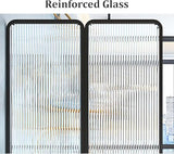 6ft Tall Modern Room Divider, Folding Privacy Room Divider Screens, Metal Glass Partition Room Divider, Decorative Freestanding Room Partition for Room Separation Partition (Size:4 Panel) RCJCQSR