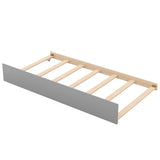 Harper & Bright Designs Twin Over Twin Bunk Bed with Trundle, Grey Harper & Bright Designs