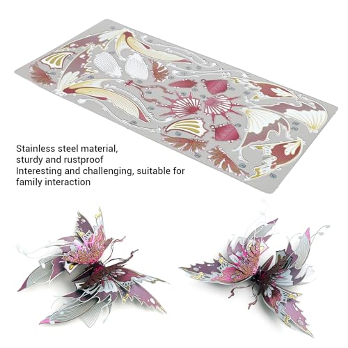 3D Metal Puzzle for Teens and Adults, DIY Butterfly Model Metal Craft Building Kit, Stainless Steel Assembly Toy, Flying Animal Puzzles Toys, Birthday New Year Gifts