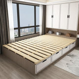 LOBOTOU Queen Size Foldable Wood Bed Slats, Breathable Wooden Mattress Support Base, Japanese Tatami Floor Bed Frame for Guest Bedroom, Easy to Store (Queen (U.S. Standard)) LOBOTOU
