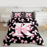 Feelyou Kids Girls Cute Pink Bow Comforter Set Twin Size Initial Letter K Bedding Set Coquette Bow Knot Duvet Quilt Bedroom Monogrammed Decor Personalized Teen Girl Women Gifts Ultra Soft Breathable Feelyou