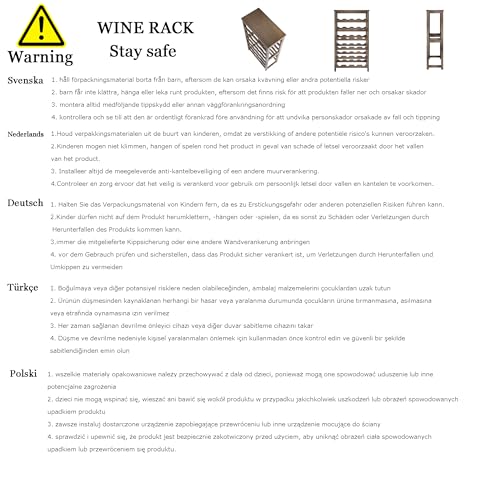 STELLSTAR 24 Bottles Floor Wine Rack with Tabletop, 6 Tier Bamboo Wine Display Storage Shelves, Wave Bars Freestanding Wine Bottle Organizer Shelf for Kitchen Pantry Cellar, Natural STELLSTAR