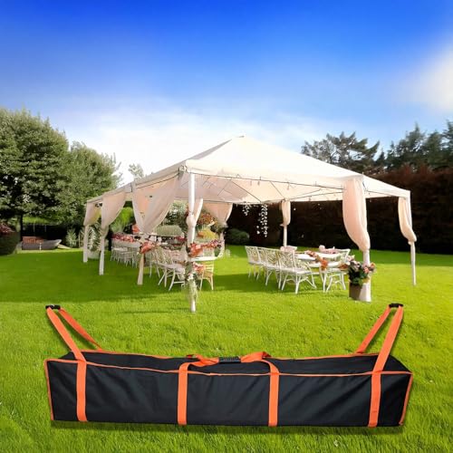 Large Tent Storage Bag 63X17.5X11.5in with Handles - 10*20ft , 20*30ft Pop Up Canopy Frame Replacement Parts,Workable for Party Tent Bag , Heavy-Duty Water Resistant Oxford Fabric (orange, 63 inch) Smyhlf-us