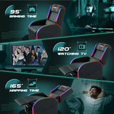 Homall LED Gaming Massage Recliner Chair Racing Style Single Living Room Sofa Comfortable Ergonomic Home Theater Seating(Red) Homall