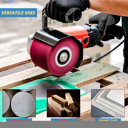 Handheld Electric Sander Tool, 8 Variable Speed Polisher, 1400W Polishing Machine, Surface Prep Burnishing Tool with 4 X 4.7” Polishing Wheel for Metal Stainless Steel Wood Ceramic Tiles WQV