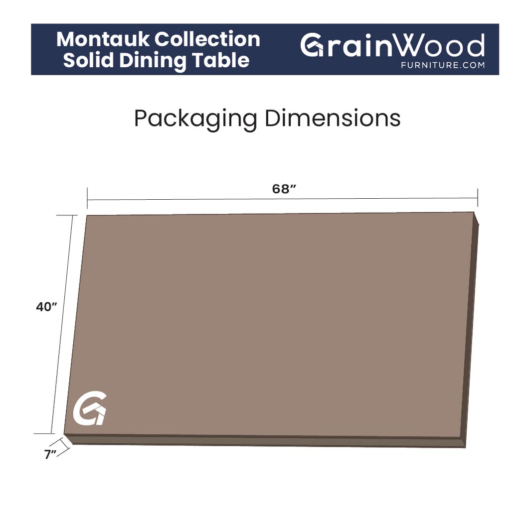 Montauk Solid Wood 63" Dining Table, Rustic Walnut Grain Wood Furniture