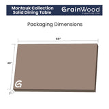 Montauk Solid Wood 63" Dining Table, Rustic Walnut Grain Wood Furniture