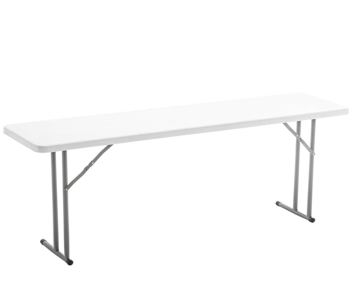 BTEXPERT 8-Foot-96 Long White Plastic Folding Seminar Training Table Portable 18" Wide Narrow, 29" High, Events Indoor Outdoor Lightweight Heavy Duty, One BTEXPERT