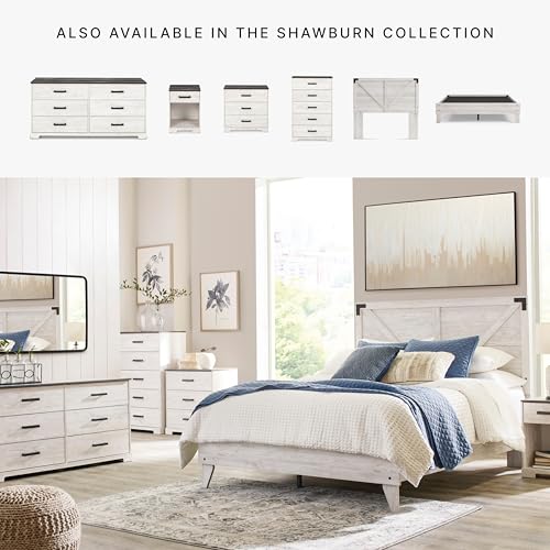 Signature Design by Ashley Shawburn Modern Farmhouse Headboard, Queen, Whitewash Signature Design by Ashley