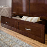 AFI Hamilton Full Murphy Bed Chest with Mattress, Storage, and Built-in Charger in Walnut AFI
