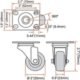 Online Best Service™ 12 Pack Swivel 2" Caster Wheels Rubber Base with Top Plate & Bearing Heavy Duty (12 Pack Without Brake) Online Best Service