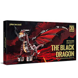 Piececool 3D Metal Model Kits-Black Dragon King, DIY 3D Puzzles for Adults Brain Teaser Puzzles for Teens, Great Birthday New Year Gifts, 107 Pcs
