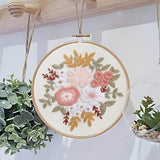Sivilife Embroidery Kit for Beginners, 3 Sets Stamped Cross Stitch Kits for Beginner, Floral Pattern Embroidery Starter Kits for Adults with Embroidery Hoop Instructions Threads and Needles Scissors