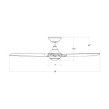 WAC Smart Fans Blitzen Indoor and Outdoor 3-Blade Smart Home Ceiling Fan 54in Matte Black with Remote Control works with Alexa and iOS or Android App (NO LED LIGHT KIT) WAC Lighting