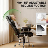 COMHOMA Big and Tall Office Chair, High Back Leather Gaming Chair with Footrest, Executive Ergonomic Office Chair with Pocket Spring Lumbar Support and with Outward Fixed Soft Armrests COMHOMA