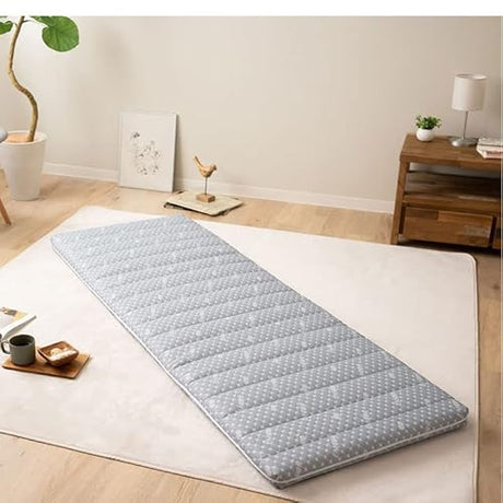 EMOOR Foldable Hybrid Futon Mattress, High-Resilience Urethane Foam 150N with Washable Padded Cover, Japanese Daybed-Size (26x71in) Tatami Camping Firm Washable Cover, Gray EMOOR