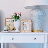 Two's Company 2-Piece 4" x 6" and 5" x 7" Rattan Photo Frame Set, Hand Woven Wicker Weave Natural Wood Rustic Boho Decor Frames Two's Company