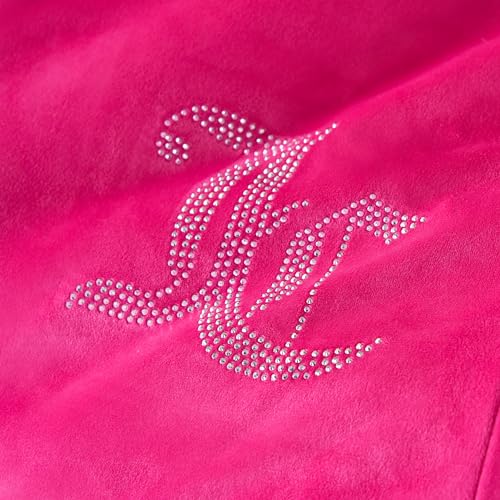 Juicy Couture Hot Pink Velour Full/Queen Comforter Set - 3 Piece Luxury Bedding Ensemble Juicy Couture