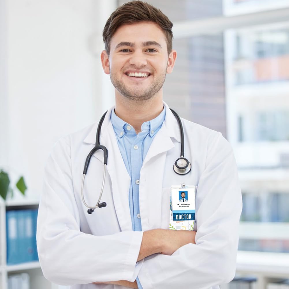 BENECREAT 12pcs White Acrylic Badge Buddy, 4.49x2.2 Inch DIY Badge Buddy Blanks Sublimation Badge Blank for Nurse, Teacher, Lab Tech, Receptionist, Hole: 0.78x0.2 Inch BENECREAT