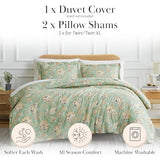 Southshore Fine Living Inc. Floral Cal King Duvet Cover Set - Oversized California King Duvet Cover, Fade Resistant Bedding, Durable Microfiber - Zipper Closure, Matching Shams - Jacobean Willow Green Southshore Fine Living, Inc.