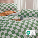 Bedsure Twin/Twin XL Comforter Set - Twin Extra Long Comforter Set, Checkered Dorm Bedding for Boys, 2 Pieces, 1 Soft Green Comforter and 1 Pillow Sham Bedsure
