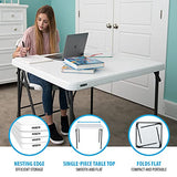 LIFETIME 80783 37-Inch Commercial Grade Square Folding Card Table, White Granite LIFETIME