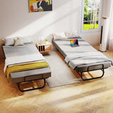 SADENICEL Folding Bed with Mattress for Adults, Portable Foldable Roll Away Bed on Wheels, Memory Foam Mattress and Metal Frame, Space Saving Fold Up for Easy Storage, 75" x 31" SADENICEL