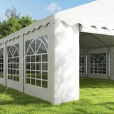 Outsunny 20' x 40' Heavy Duty Party Tent, Galvanized Outdoor Canopy Tent Large Event Shelter with Removable Sidewalls, 12 Windows and 2 Doors, Tents for Parties, Wedding, Events, BBQ Grill, White Outsunny