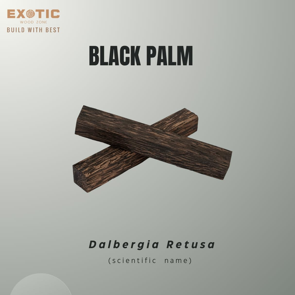 Exotic Wood Zone Black Palm Pen Blank, Wood Turning Supplies - Pen Making Material (3/4" x 3/4" x 6", 20 Pack) Exotic Wood Zone